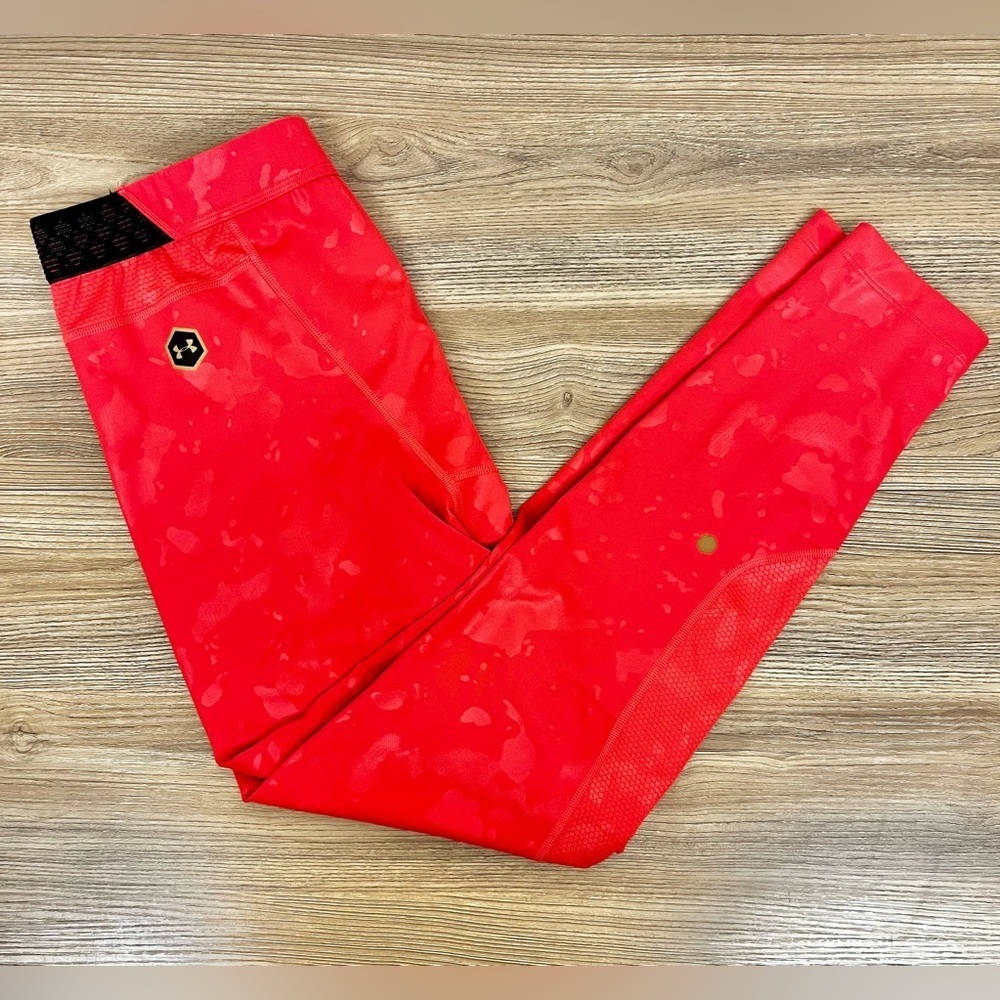 Under Armour Mens UA RUSH SmartForm Red/Orange Legging Sz XL